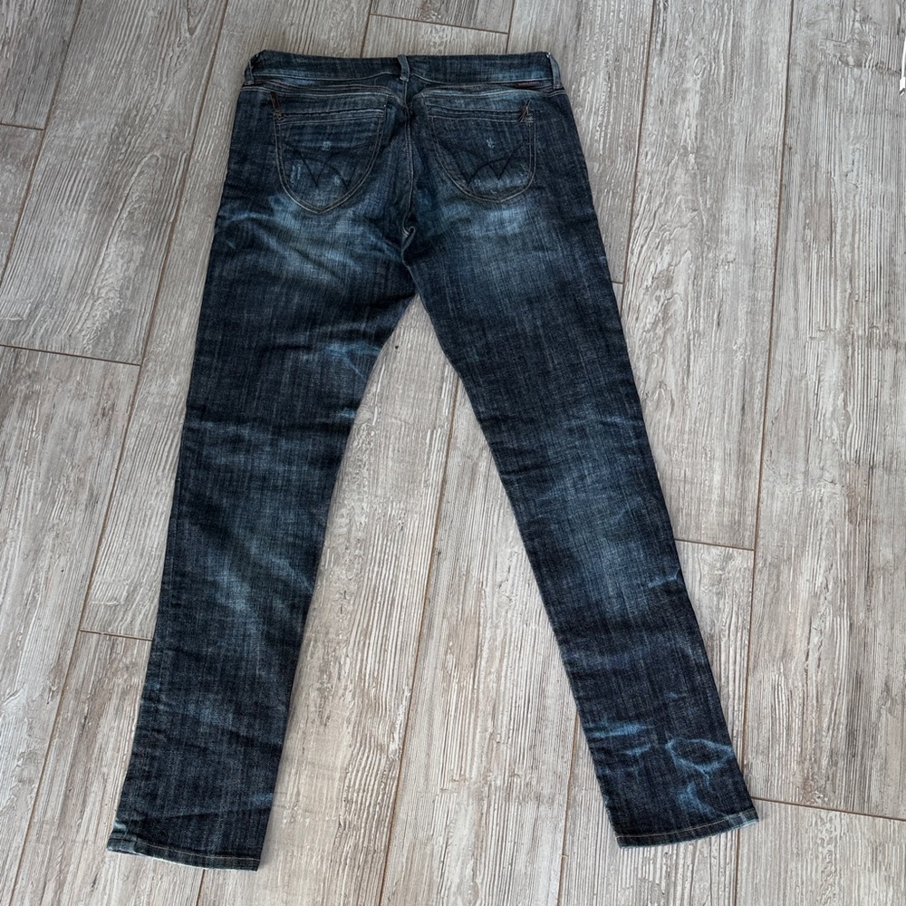 Women's Dark Wash Straight Leg Jeans - Picture 3 of 3